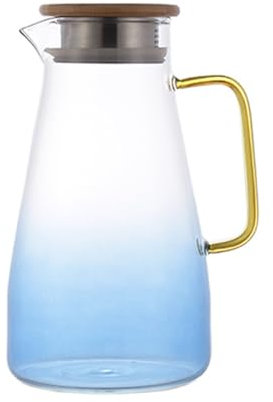Bafnsiji D, Carafe à Eau, 1.8L Water Carafe Jug avec Couvercle, Verre Water Jug pour réfrigérateur, Carafe à Eau résistante à la Chaleur, Clear Water Pitcher, pour Le jus Maison Ice Tea Milk Wine