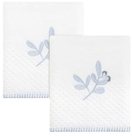 IZOD - Toallas de mano, algodón bordado suave y absorbente con tejido de rizo texturizado, decoración de baño Evergreen (colección Kingsley, paquete de 2)