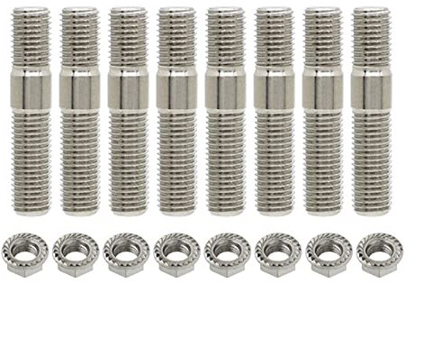 Radschrauben,Radschrauben 23/3/5/6/8/8/12 Stück 10mm Abgasbolzen Bolzen Gezahnte Nüsse M10x1.25 Verteiler Flanschbolzen Muttern Kit(8 pcs)