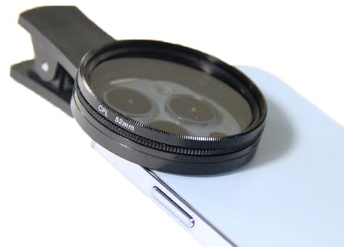 GAENZA 67MM Sonnenfinsternis Kamera Objektivfilter, Sonnenfinsternis Telefonfilter, Sonnenfilter Für Smartphone, Universeller Sonnenfinsternis-Telefonkamerafilter Mit Clip,52mm