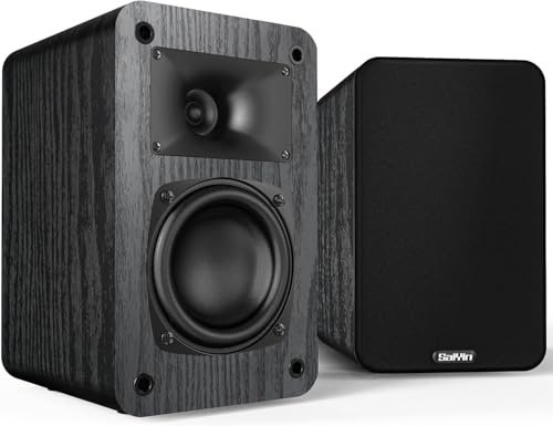 Saiyin Altoparlanti passivi da scaffale, altoparlanti passivi a 2 vie, woofer da 3,5 pollici e tweeter in corno di seta, bassi 60Hz per casa/ufficio/teatro coppia (necessita di amplificatore o