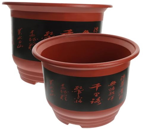 ifundom 2 Pezzi Vaso Di Orchidee Se Stesso Pianta in Coltivazione Succulento Orchidea Per Piante Pentola Fioriere Da Giardino Vaso Da Giardino Cactus Vasi Succulenti Plastica Rosso