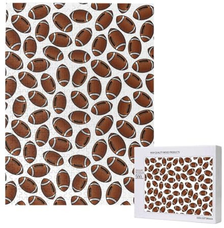 500 Pieces Jigsaw Puzzles Wooden Jigsaw Toy Family Game for Adults Teens,American Football Rugbybälle