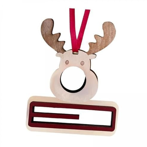 Lot de 2 porte-billets de Noël en bois avec pendentif en forme d'arbre - 10 cm