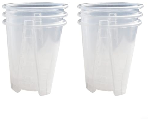 Honseadek Macetas de plástico transparente para orquídeas con agujeros de drenaje, macetas transparentes para suculentas y plantas de interior y exterior, macetas gruesas para jardín (16 cm, 6 piezas)
