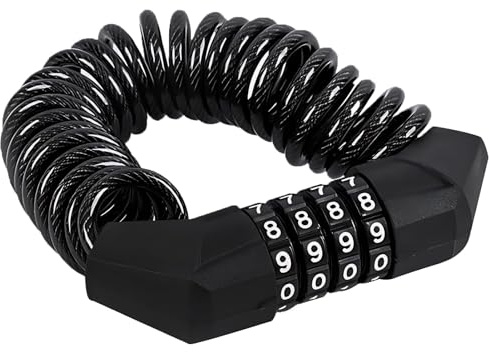 150cm Cadenas de Casque Moto 4.5mm,Cadenas Velo Antivol,Antivol Velo Code,Bike Lock,Alliage de Zinc,Convient aux Vélos,Motos et Scooters,Avec Code à 4 Chiffres