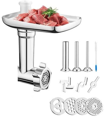 Compatible avec les accessoires for robot pâtissier PHISINIC : hachoir à viande, poussoir saucisses