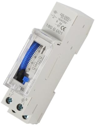 SUL180A Minuteur mécanique de 15 minutes, avec cadrans analogiques, batterie de secours, montage sur rail DIN pour applications de contrôle de pompe d'éclairage