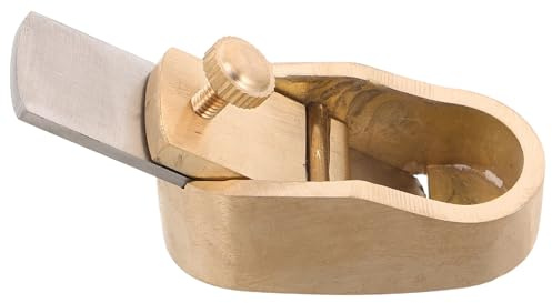 LIFKOME Mini Rabot à Pouce pour Violon en Laiton Massif, Lame de 18 Mm, Outil de Rabotage Précis pour Instruments en Bois, Finition Micro-rabot à Main Portable pour Lutherie et Travail