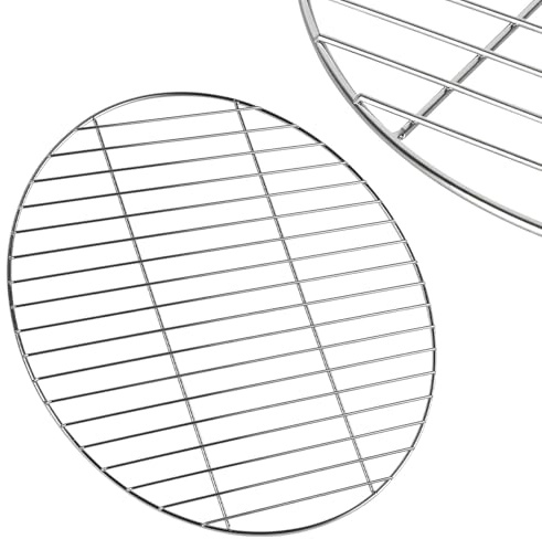Tubiaz Griglia rotonda in acciaio inox 304, 55 cm, per barbecue a carbonella, griglia rotonda, griglia sferica, ad esempio Weber, griglia girevole e braciere (2 pezzi)