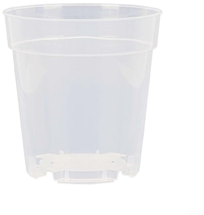 Lot de 10 pots de fleurs en plastique transparent avec trous de drainage, gobelets transparents pour le rempotage d'orchidées, la culture d'herbes succulentes, transplantation respirante (17 cm)