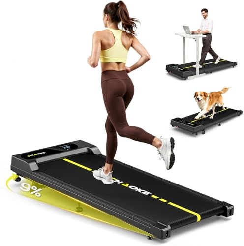 Laufband für Zuhause mit App, Leises Laufband bis 12km/h mit Lautsprechern, 5-in-1 Walking Pad klappbar mit 2,75HP Motor, Treadmill mit 9% Steigung, LCD-Anzeige, Gelenkschonend, Bis 160KG
