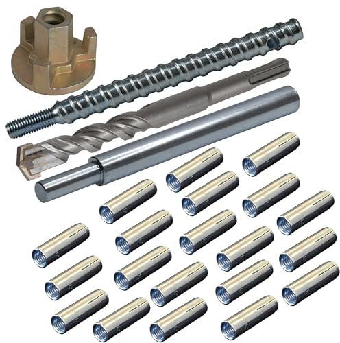 Befestigungsset Beton für Kernbohrständer 24-teilig inkl. SDS Plus Bohrer