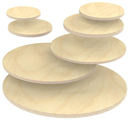 AUPROTEC Runde Tischplatte Ø 20 cm Birke Multiplex BB/BB I 18mm | Mehrlagig querverleimt, astarme Oberfläche und naturbelassen zum Schleifen, Ölen und Beizen. Ideal für Tischbau und DIY
