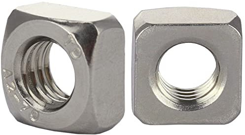 OPIOL QUALITY® Vierkantmuttern DIN 557 M12 aus Edelstahl A2 V2A (10 Stück) Vierkant Einlegemutter Muttern Gleitmutter Quadratmuttern Vierkant-Mutter Mutter