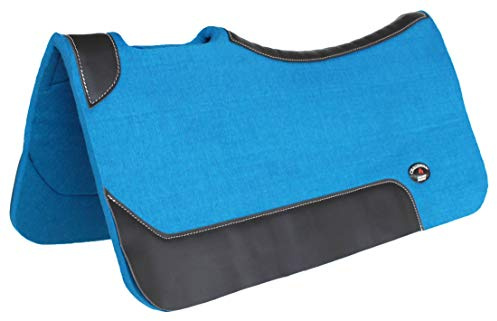 CHALLENGER Horse Western Contoured Wool Felt Therapeutic Saddle Pad Blue 3981TR1