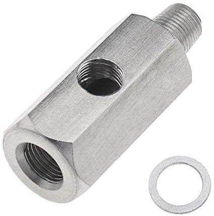 YINETTECH 1/8 NPT T-Stück Anschluss Adapter DIY Anschluss Turbo Ölleitungsdrucksensors aus Edelstahl Öldrucksensor Adapter Edelstahl