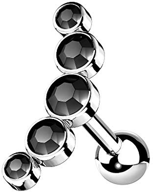 Piercingfaktor Helix Ohr Knorpel Piercing Stecker Multi Kristall Bogen