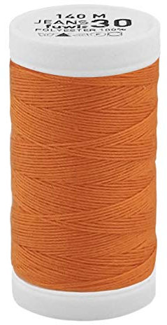 Jeansgarn J30 Nähgarn Ledergarn Sattlergarn Stärke 30, sehr reißfest,140 Meter (0023 - Orange)