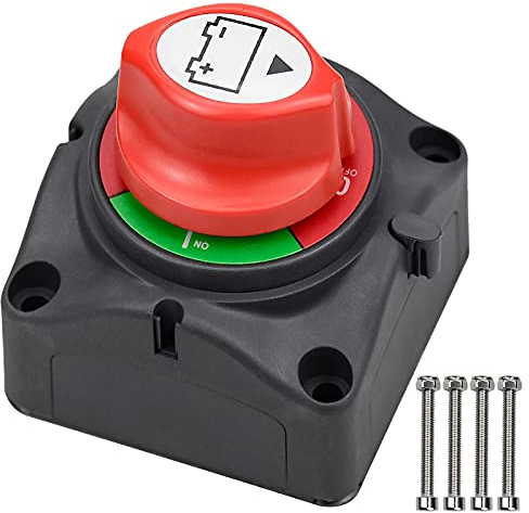 GLORHA Batterie-Isolatorschalter, 12 – 48 V, Batterie-Isolatorschalter, Cut Off für Autos, Boote, Fahrzeuge