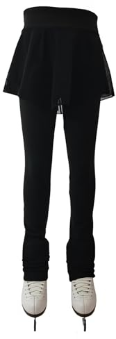 LIUHUO Eiskunstlauf Hakama Mädchen Schwarz Leggings Wettbewerb Training Kleidung