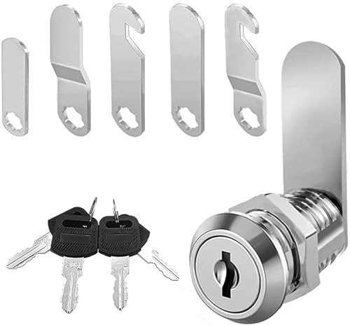 luckaide Briefkastenschloss 20mm,Briefkasten Schloß mit 5 Verschiedene Schlossplatten,Briefkastenschloss, Schrankschloss 4 Schlüssel, Φ18mm Schrankschloss,für Schranktüren,Möbel