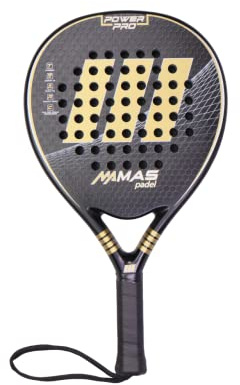MAS Padel POWER PRO - Racchetta da Padel, Oro/Nero, Unisex, Adulto, 100% Rivestimento in Carbonio, Superficie Ruvida, Alta Performance