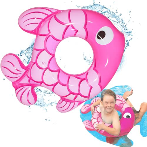 Schwimmring Fisch,Darryy Schwimmreifen Kinder 3-6 Jahre,Schwimmring Klein,Schwimmhilfen Pool-Party, Schwimmring Bunt Fashy,Rettungsring, Kindergeburtstag,Kindergeburtstagsgeschenke (Rosa)