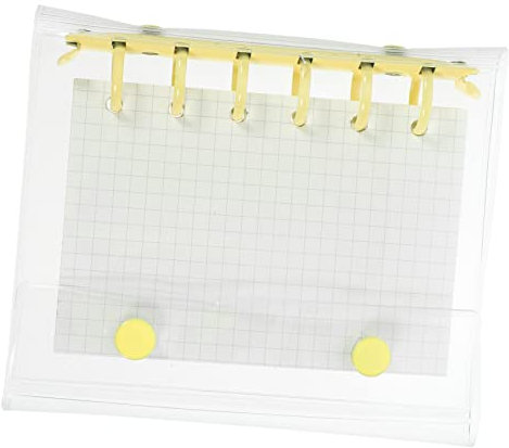 PLAFOPE Süßes Notizbuch Mini-Ordner Durchsichtiges Heft Journal Pvc Papier Aluminiumlegierung Spule A7 Gelbe Heftklammern Mini