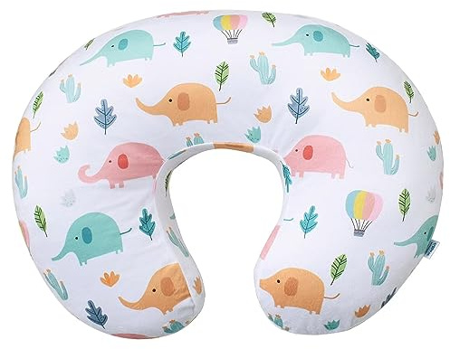 iEvolve Baby Nursing Pillow Cover Breast Feeding Pillow Cover Slipcover U Shape for Baby Boy Girl,Cover Only(Elephant)