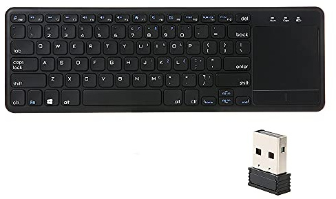 HUIOP Clavier sans fil 2.4G 2.4G Clavier sans fil Touchpad Multi-Touch Ultra-Mince avec Récepteur USB pour Android Smart TV Ordinateurs Ladtops Bureaux