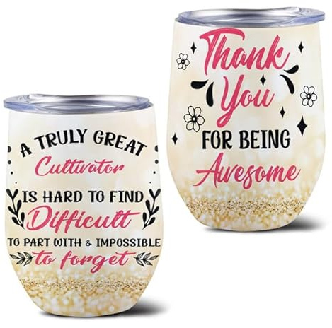 MEDROC Great Coworker Hard To Find Cultivator Wine Tumbler Stainless Steel 12oz, Coworker Appreciation Gifts Men Women Drinking Cup For Birthday Christmas Retirement Leaving