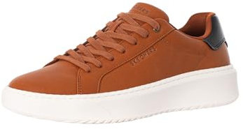 Skechers Sneaker Court Break Suit Uomo, Cognac Duraleather, 42 EU