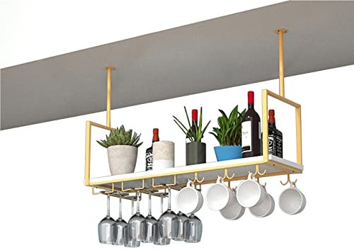 Unidad de Barra para Colgar en el Techo, estantes de Almacenamiento para Colgar, Soporte para Flores, Estante de Techo para organizar Utensilios de Cocina, Olla, Cacerola, Estante de Madera