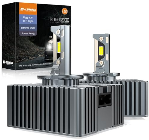 D-Lumina Lampadina D5S LED per Fari Anti-Errore,20000LM 120W 6500K Bianco Estremamente Luminoso Kit di Conversione Faro LED,CANBUS Faro Sostituire OEM Xenon HID Lampadina Plug And Play,2 Pezzi