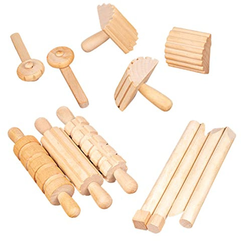 Zuasdvnk - Mattarello in mattarello – 12 pezzi piccoli mattarelli per bambini, piccoli aghi da cucina con manici, per fondente, pane, biscotti