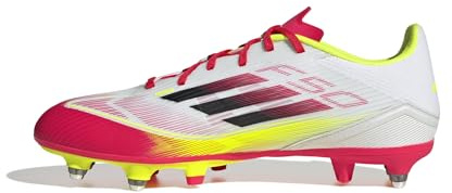 adidas Unisex - Adulto F50 League Football Boots Soft Ground, Cloud White/Core Black/Solar Yellow, 46 EU