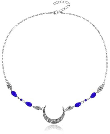 Zeayebsr kopfschmuck,kopfkette, Boho Mondsichel Haarkette Stirnband Schwarz Kristall Kopfkette Gothic Stirnband Haarteil Zigeuner Stirnkette Tiara Festival Haarschmuck Für Frauen Und Mädchen