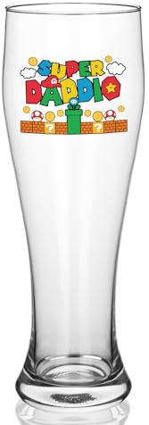 Joymaking Super Daddio 700ml Beer Glass - Funny Dad Gift for Father's Day, Christmas, Birthday