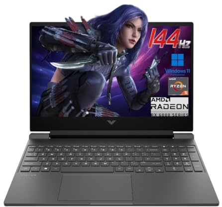 HP Victus 15.6 144Hz FHD Gaming Laptop,AMD Ryzen 5 7535HS,16GB DDR5 RAM,1TB SSD,AMD Radeon RX 6550M(Beats RTX 2050),Backlit Keyboard,Windows11 Pro, Mica Silver (16GB RAM | 1TB SSD)