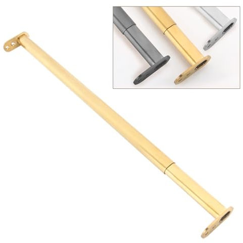 ZIMGOD Kleiderstange Platzsparend Spannstange für Kleiderschrank mit Schrauben, Kleiderständer zum Aufhängen von Kleidung, Metall Verstellbare Kleiderstange(Gold,40-60cm (15 3/4 - 23 5/8))