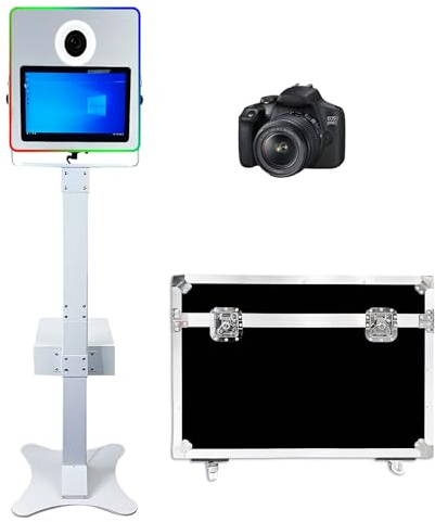 Appareil photo reflex numérique portable de 15,6 avec lumière RVB - Idéal pour les mariages, fêtes, célébrations et événements - Blanc