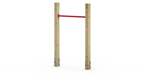 Wickey Einzel-Reck FIT Tumble 201 - Spielplatz Turngerät - Kinder Reckstange - Spielgerät aus Holz - 108x9x151 cm
