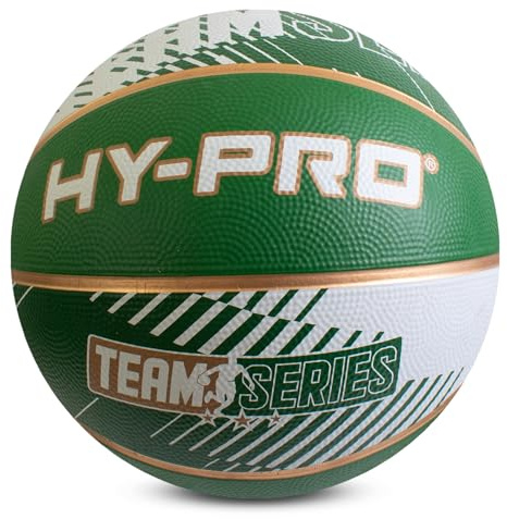 Hy-Pro Basketball Size 7 - Team Series, Green/White, Basketball Ball with Durable Rubber Compound, High Bounce, Pimpled Grip for Enhanced Control - Recreational Basketball for Home and court Play