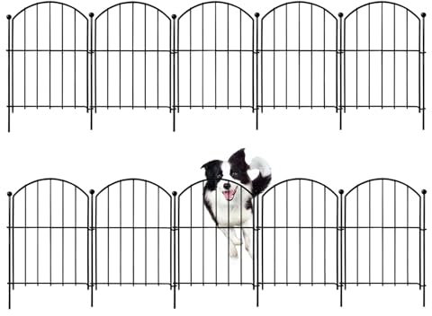 Clôture de jardin – Panneau de clôture extérieur antirouille, barrière anti-creusement pour parterre de fleurs | Bordure de clôture en fil métallique antirouille pour extérieur chien, lapin, animal