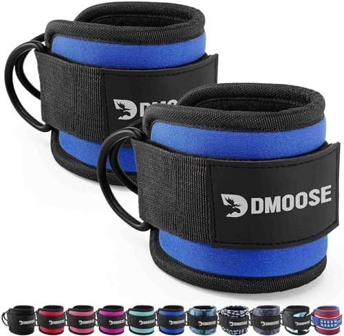 DMoose Fitness fußschlaufen Gym - Knöchelriemen Kabelzug - Klettverschluss gepolsterte fussschlaufen fur Kabelanlage, kickbacks fußschlaufe für Fitness Training - Ankle Straps Gym