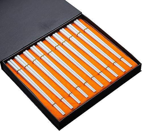 HADECOLL Bacchette riutilizzabili， Bacchette riutilizzabili， Bacchette monouso Bacchette riutilizzabili 25 cm Bacchette in Porcellana Cinese Antiscivolo per Uso，