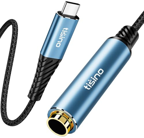 Tisino Adattatore per cuffie USB C da 1/4(0,2 m), 384 kHz/32 bit Cavo adattatore da USB C a jack stereo TRS da 6,35 mm per smartphone, laptop, amplificatori, mixer, home theater, cuffie da 6,35 mm