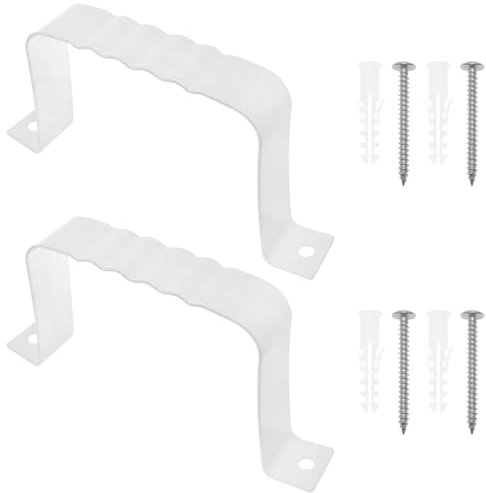 Lovelysp Aluminum Downspout Adapter Gutter Strap Square Pipe Fixed Leader Strap with Installation Screws for 2x3-Inch Manhole Extension 2PCS