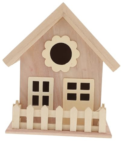 CIYODO Kreatives Vogelnest Aus Holz Mit Doppelfenstern Breitem Eingang Für Garten Vogelhaus Fenster Vogelnest Aus Holz Vogelzubehör